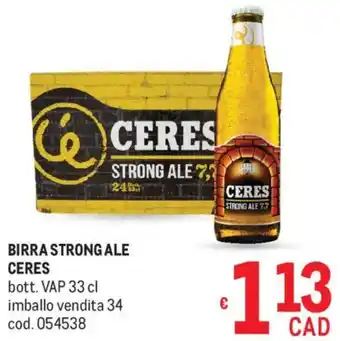 Metro Birra strong ale CERES offerta