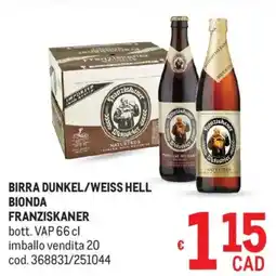 Metro Birra dunkel/weiss hell bionda FRANZISKANER offerta