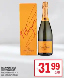Metro Champagne brut VEUVE CLICQUOT offerta