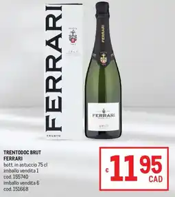 Metro Trentodoc brut FERRARI offerta