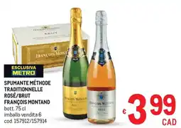 Metro Spumante méthode traditionnelle rosé/brut FRANÇOIS MONTAND offerta