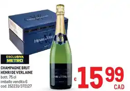 Metro Champagne brut HENRI DE VERLAINE offerta