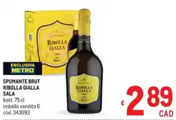 Metro Spumante brut RIBOLLA GIALLA SALA offerta