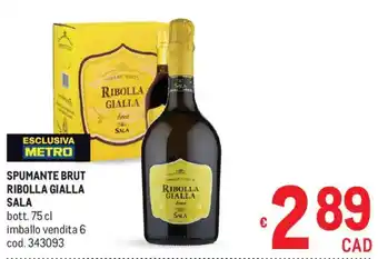 Metro Spumante brut RIBOLLA GIALLA SALA offerta