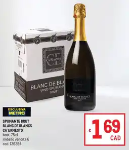 Metro Spumante brut blanc de blancs CA'ERNESTO offerta