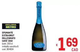 Metro Spumante extra brut millesimato CAVE' 1910 offerta