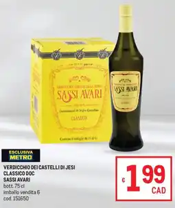 Metro Verdicchio dei castelli di jesi classico doc SASSI AVARI offerta