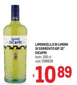 Metro Limoncello di limoni di sorrento igp 32° DICAPRI offerta
