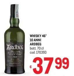 Metro Whisky 46° 10 anni ARDBEG offerta