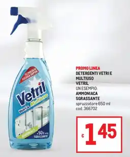 Metro Detergenti vetrie multiuso vetril ammoniaca sgrassante offerta
