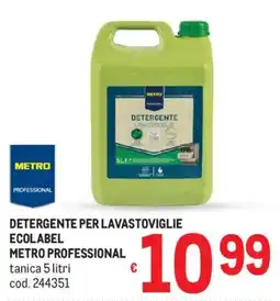 Metro Detergente per lavastoviglie ecolabel METRO PROFESSIONAL offerta
