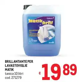 Metro Brillantante per lavastoviglie MATIK offerta
