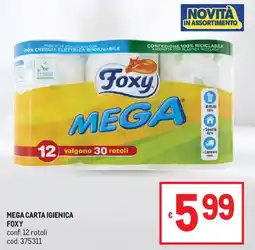 Metro Mega carta igienica FOXY offerta