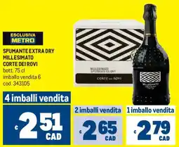 Metro Spumante extra dry millesimato CORTE DEI ROVI offerta