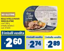 Metro Reale vitello patate senza glutine offerta