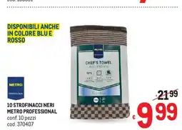Metro 10 strofinacci neri METRO PROFESSIONAL offerta