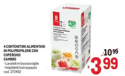 Metro 4 contenitori alimentari in polipropilene con coperchio CAMBRO offerta