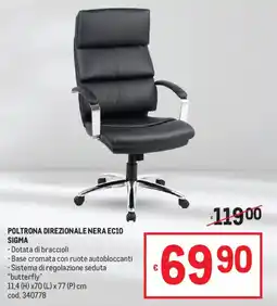 Metro Poltrona direzionale nera EC10 SIGMA offerta