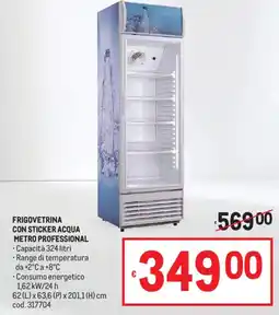 Metro Frigovetrina con sticker acqua METRO PROFESSIONAL offerta