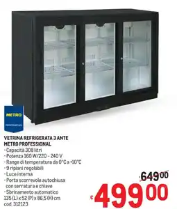 Metro Vetrina refrigerata 3 ante METRO PROFESSIONAL offerta