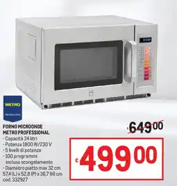 Metro Forno microonde METRO PROFESSIONAL offerta