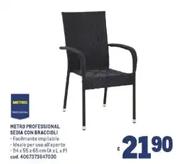 Metro Metro professional sedia con braccioli offerta