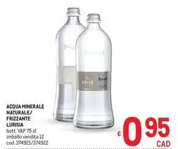 Metro Acqua minerale naturale/ frizzante LURISIA offerta