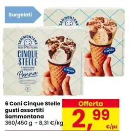 Despar 6 Coni Cinque Stelle Sammontana offerta