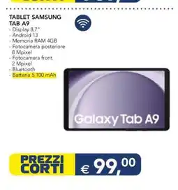 Esselunga TABLET SAMSUNG TAB A9 offerta