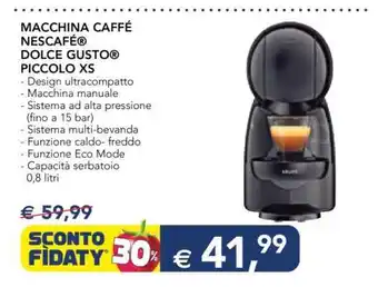 Esselunga MACCHINA CAFFÈ NESCAFÉ DOLCE GUSTO PICCOLO XS offerta