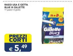 Esselunga Rasoi Usa e Getta Blue III Gillette offerta