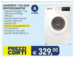 Esselunga LAVATRICE 7 KG SLIM WW70FG3M05TW offerta