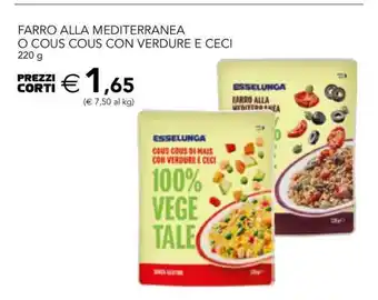 FARRO ALLA MEDITERRANEA O COUS COUS CON VERDURE E CECI