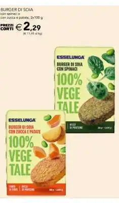Esselunga BURGER DI SOIA offerta