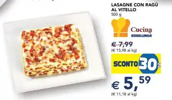 Esselunga Lasagne con ragù al vitello offerta