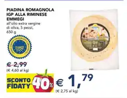 Esselunga PIADINA ROMAGNOLA IGP ALLA RIMINESE EMMEGI offerta