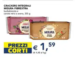Esselunga CRACKERS INTEGRALI MISURA FIBREXTRA offerta