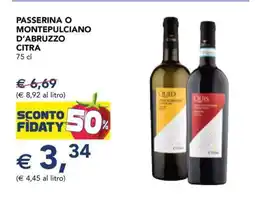 Esselunga Passerina o Montepulciano d'Abruzzo Citra offerta