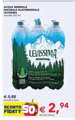 Esselunga ACQUA MINERALE NATURALE OLIGOMINERALE LEVISSIMA offerta
