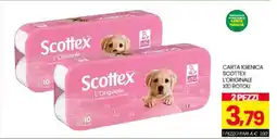 Eurospar CARTA IGIENICA SCOTTEX L'ORIGINALE X10 ROTOLI offerta