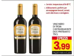 Eurospar VINO NERO DI TROIA CASTELDEL MONTE DOC PINTISANTO offerta