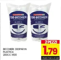 Eurospar BICCHIERI DESPAR IN PLASTICA offerta