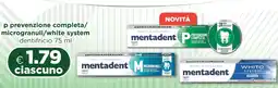 Acqua & Sapone MENTADENT dentifricio 75 ml offerta