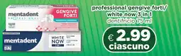 Acqua & Sapone mentadent professional gengive forti/white now 3 in 1 offerta