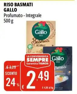 Tigros Riso basmati gallo profumato, integrale offerta