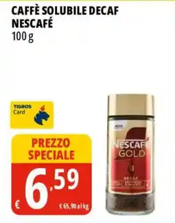 Tigros Caffè solubile decaf NESCAFÉ offerta