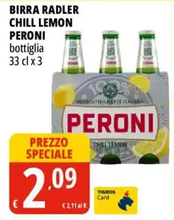 Tigros Birra radler chill lemon PERONI offerta