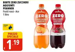 Tigros Bibite zero zuccheri aggiunti PFANNER offerta