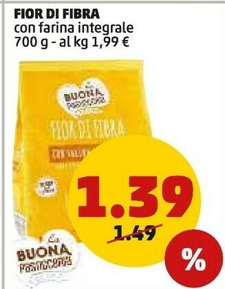 Fior di fibra frollini con farina integrale 700 g(ml)