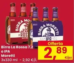 Despar Birra La Rossa 7.2 o IPA Moretti offerta